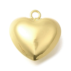Настоящее золото 18K Стойки обшивки латунные подвески, сердце прелести, долговечный, без свинца и без кадмия, реальный 18 k позолоченный, 21.5x20.5x10.5 мм, отверстие : 2.5 мм