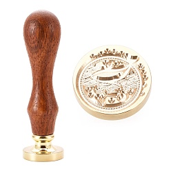 Whale Brass Wax Sealing Stamp, with Wood Handle for Post Decoration DIY Card Making, Whale Pattern, 89.5x25.5mm