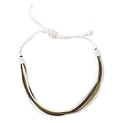 Лимонный шифон Регулируемые плетеные браслеты из синтетического волокна и плюшевого шнура, счастливые браслеты для женщин, лимонный шифон, 7-7/8 дюйм (20 см), внутренний диаметр: 11 дюйм (28 см)