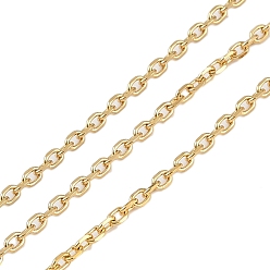Настоящее золото 18K Ионное покрытие (ip) 304 звенья цепи из нержавеющей стали, с катушкой, пайки, реальный 18 k позолоченный, 4x2.5x0.5 мм, около 32.81 футов (10 м) / рулон
