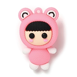 Лягушка Пластиковые подвески из пвх, форма кошки, лягушка, 49x31.5x23 мм, отверстие : 3 мм