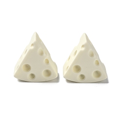White Resin Decoden Cabochons, DIY Hair Accessories, Cheese, White, 19.5x19.5x11mm