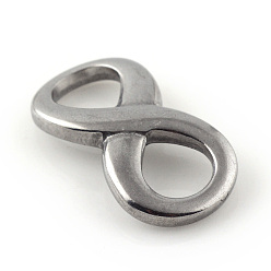 Черный Цвет Металла 304 соединительные звенья нержавеющие, бесконечность, цвет нержавеющей стали, 20x10.5x2 мм, отверстие : 5.5x6 мм