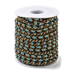 Темно-Голубой 10м плетеный шнур из полиэстера, круглые, глубокое синее небо, 5 мм, около 10.94 ярдов (10 м) / рулон