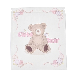 Медведь Пакеты с застежкой-молнией, напечатанные на животных, прямоугольная упаковка самозапечатывающиеся пакеты, медведь, 15x13x0.15 см