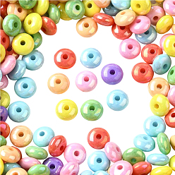 (52) Непрозрачная лаванда 500 шт. непрозрачные акриловые бусины с УФ-покрытием, радужный, плоско-круглые, разноцветные, 8x4 мм, отверстие : 1.8 мм