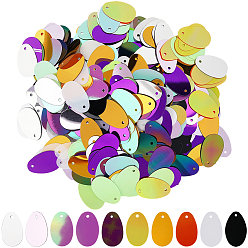 (52) Непрозрачная лаванда 10 сумки 10 цвета украшения аксессуары, пластиковые пайетки / блестки из пвх, овальные, разноцветные, 19.5x12.5x0.3 мм, отверстие : 1.4 мм, около 120 шт / упаковка, 1 сумка / цвет