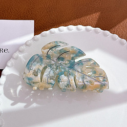 Бежевый Заколки для волос в форме листа из ацетата целлюлозы, аксессуары для волос для женщин и девушек, бежевые, 93x59x56 мм