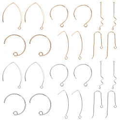 (52) Непрозрачная лаванда Наборы для изготовления ювелирных изделий своими руками, в том числе латунные крючки для сережек, крючки для сережек и соединители из сплава, разноцветные, 48 шт / коробка