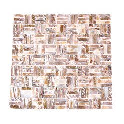 Freshwater Shell Natural Freshwater Shell Mosaic Tile Cabochons, Rectangle, Flat Back, 29.5~30x7.5~9x2mm, about 243pcs/set