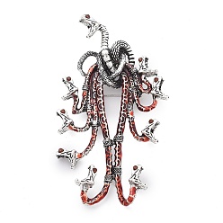 Античное Серебро Эмалевые штифты гидра, броши из сплава для одежды рюкзака, античное серебро, 99x57 мм