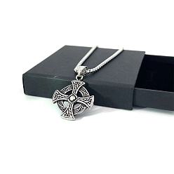 Нержавеющая Сталь Цвет Кулон в виде кельтского креста викингов из нержавеющей стали, мужское ожерелье, ювелирное украшение для мужчин и женщин, унисекс.