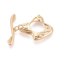 Настоящее золото 18K Латуни Переключить застежками, самородки, реальный 18 k позолоченный, 26.5 мм, отверстие : 1 мм