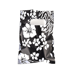 Black Printed Plastic Bags, Rectangle, Black, 25x20cm