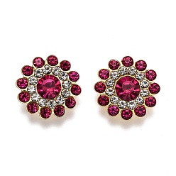 Роза Железа кабошонов, подходят плавающие подвески-медальоны, со стеклянными стразами, подсолнечника, роза, 9.5x5 мм