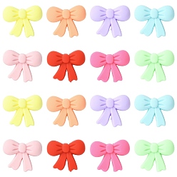 Mixed Color 32Pcs 8 Colors Bowknot Silicone Focal Beads, Mixed Color, 23x29x12mm, Hole: 3mm, 4pcs/color