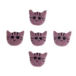 Бледно-фиолетовый Красный Ручная работа фетр игла валяние кот украшения, для украшения дома дисплей, бледно-фиолетовый красный, 40x30 мм