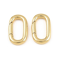 Настоящее золото 18K Латунные пружинные кольца, овальные, реальный 18 k позолоченный, 22.5x13x3.3 мм, Внутренние размеры: 16.5x7.5 mm