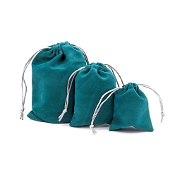 Светлый Морско-зеленый Бархатные мешки на шнуровке, прямоугольные подарочные мешочки из органзы для ювелирных изделий, светло-зеленый, 18x13 см