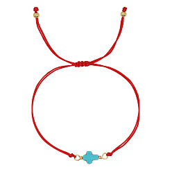 Бирюза Синтетические браслеты бирюзовый ссылка, плетеные браслеты из волоконного шнура для мужчин и женщин, крестик, бирюзовые, внутренний диаметр: 11 дюйм (28 см)