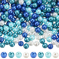(52) Непрозрачная лаванда 1200 шт. 4 стильные круглые бусины из АБС-пластика с имитацией жемчуга, имитация жемчуга акриловые, круглые, разноцветные, 7.5~8 мм, отверстие : 2 мм, 300 шт / стиль