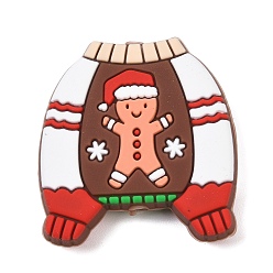 Clothes Силиконовые бусины, фокусные бусы, Новогодняя тема, красочный, одежда, 32x30x9 мм, отверстие : 3 мм