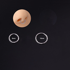 Нержавеющая Сталь Цвет 316l хирургические кольца для носа из нержавеющей стали, цвет нержавеющей стали, внутренний диаметр: 10 мм, штифты : 1.2 мм