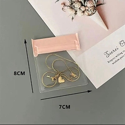 Pink Прямоугольные подарочные пакеты из eva с замком-молнией, самозапечатывающиеся повторно закрывающиеся мешочки для хранения часов с ручкой-брелком, розовые, 8x7 см