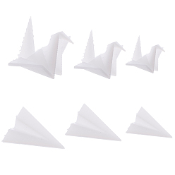Blanco Relleno de material de resina epoxi de cristal bricolaje sunnyclue, grullas de origami / avión de papel, para la artesanía de joyería, con tubo / caja de resina desechable transparente, blanco, 6 PC / sistema