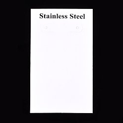 Белый Бумаги серьги видеоадаптера, прямоугольные, белые, 110x65x0.45 мм, отверстие : 1.6 мм