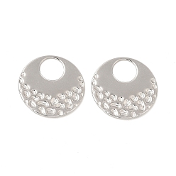 Stainless Steel Color Non-Tarnish 304 Stainless Steel Pendants, Flat Round Charm, Stainless Steel Color, 23x1mm, Hole: 8.3mm