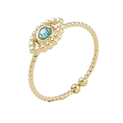 Золотой 304 женские манжеты с открытыми глазами и стразами из нержавеющей стали, золотые, регулируемый, глаза: 11x7.5 мм