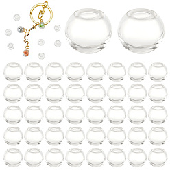 Прозрачный 200 шт. Круглые бутылки с механизированными выдувными стеклянными шарами, для серег или поделок, прозрачные, 10 мм, половину отверстия: 3~5 мм