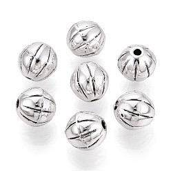 Античное Серебро Сплавочные овальные бусины тибетского стиля , арбуз, античное серебро, 7.5 мм, отверстие : 1.2~1.4 мм, Около 357 шт / 500 г