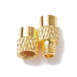 Golden Column Brass Screw Clasps, Golden, 11~12x4mm, Hole: 1mm