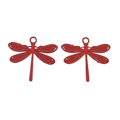 Красный Аэрозольная краска 430 подвески из нержавеющей стали, стрекоза, красные, 14x15x0.3 мм, отверстие : 1.2 мм