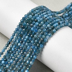 Апатит Природного апатита нитей бисера, граненые, круглые, 2~2.5 мм, отверстие : 0.5 мм, около 194~197 шт / нитка, 15.28''~15.51'' (38.8~39.4 см)