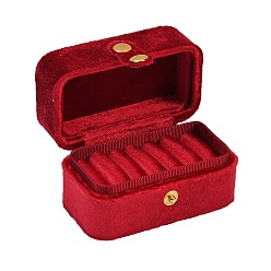 Красный Прямоугольные мини-коробки для хранения колец из бархата с кнопками, дорожный портативный футляр для ювелирных изделий, для колец, Серьги, красные, 8.4x5.15x5.3 см