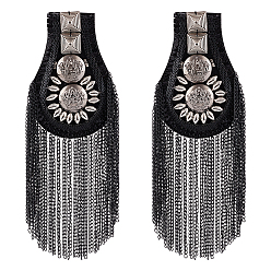 (52) Непрозрачная лаванда 2 модные погоны с кисточками, значок на плече с заклепками, с железными цепями и булавкой, ткань выводы, многоцветные, 180~181x75x7.5 мм