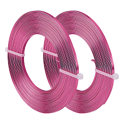 Фламинго Плоский алюминиевый провод, широкая плоская ювелирная проволока для изготовления ювелирных изделий, поделки поделки, моделирование или упаковка растений, фламинго, 3x1 мм, около 16.4 футов (5 м) / рулон