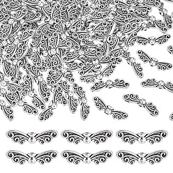 Античное Серебро 150 бусины из сплава в тибетском стиле, крыло, без свинца и без кадмия, античное серебро, 6.5x21.5x3 мм, отверстие : 1.2 мм