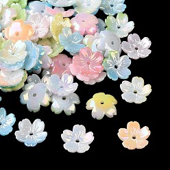 (52) Непрозрачная лаванда Акриловый шарик крышки, цветок, разноцветные, 11.5x11.5~12x3 мм, отверстие : 1.4 мм, Около 2777 шт / 500 г