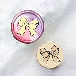 Bowknot Сургучная печать латунная головка штампа, для сургучной печати, бантом, 15x15 мм, отверстие : 7 мм