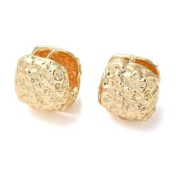 Настоящее золото 18K Женские серьги-кольца из кованой латуни, квадратный, без никеля , реальный 18 k позолоченный, 13x13.7x14.5 мм