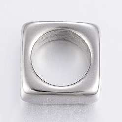 Couleur Acier Inoxydable Anneaux de liaison en acier inoxydable résistants au ternissement, carrée, couleur inox, 304mm, Trou: 12x12x5mm