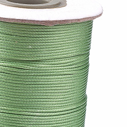 Dark Sea Green Korean Waxed Polyester Cord, Dark Sea Green, 1mm, about 85yards/roll