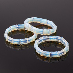 Opalite Opalite Stretch-Armbänder, Perlen Armbänder, Bambus, 2-1/8 Zoll~2-3/8 Zoll (55~59mm)