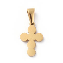Золотой 304 подвески из нержавеющей стали, крестик, золотые, 18x12x1.5 мм, отверстие : 7x3 мм