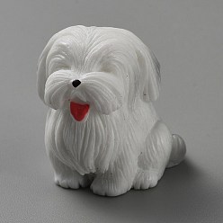 Белый Дым Смоляные фигурки собак орнамент, для домашнего украшения рабочего стола, серый, 25x21.5x27.5 мм