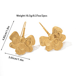 Лист 304 из нержавеющей стали болтаться серьги, золотые, лист, 48.50x36.50 мм